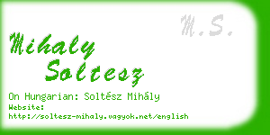 mihaly soltesz business card